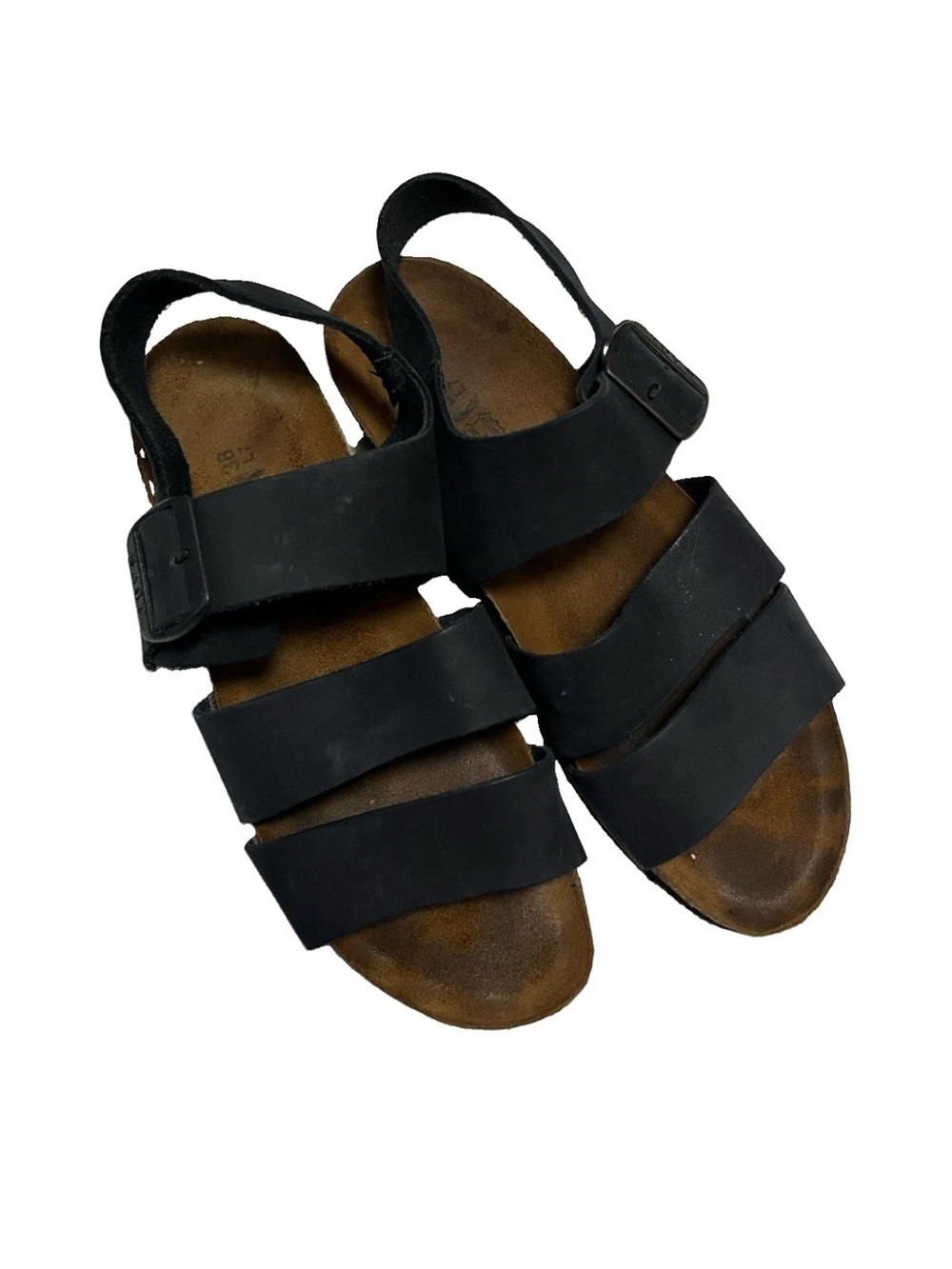 NAOT Sandals Leather Strappy Comfort Buckle Bohemian Boho Black Size 38 / 7